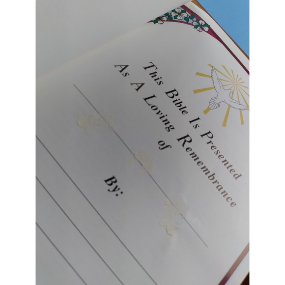 Vtg White Leather Service Recognition Holy Bible 1991 King James Wooden Case EC - Picture 11 of 12